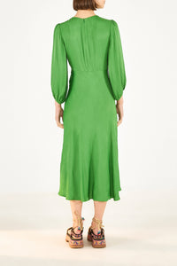 Robe midi Piping - Vert