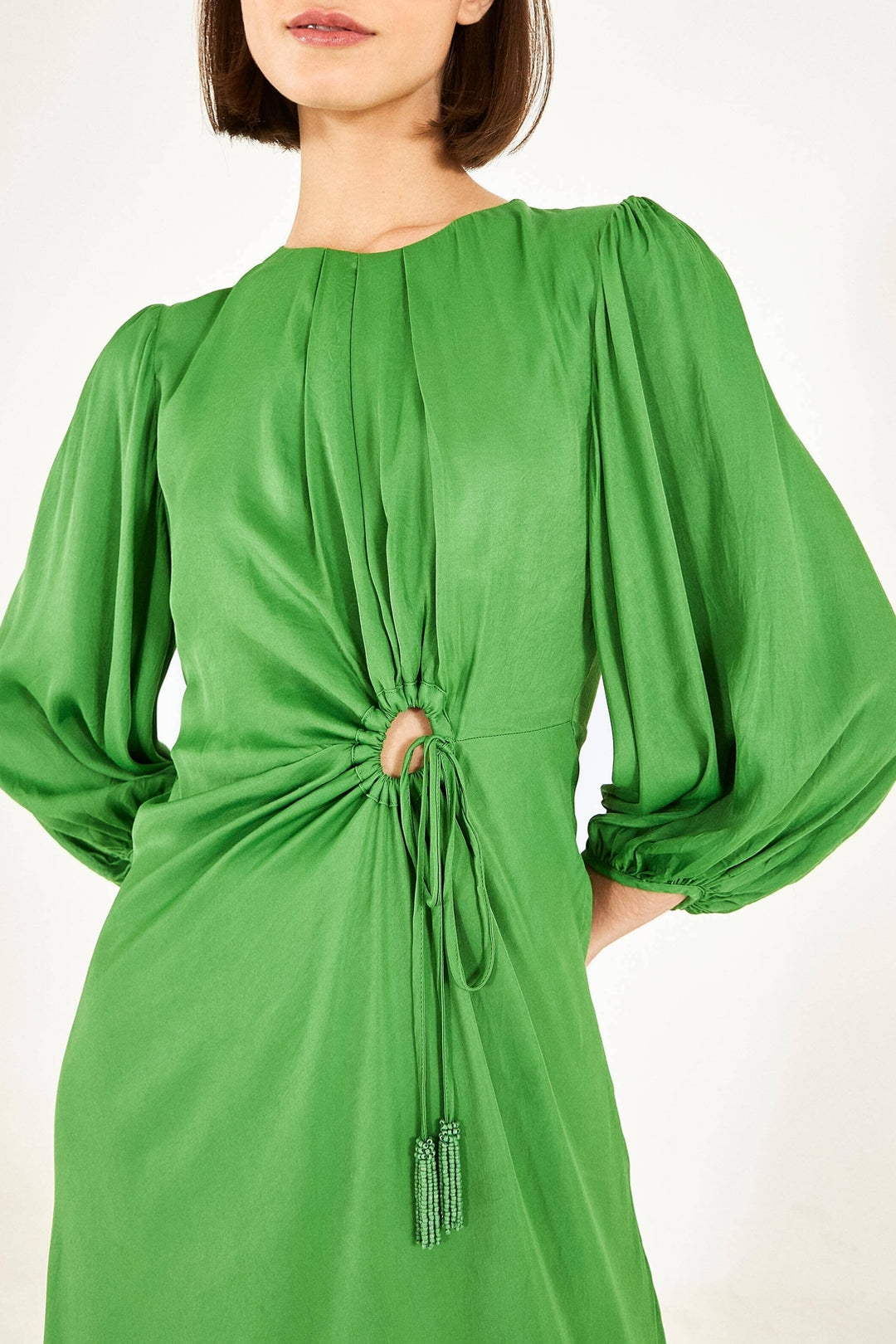 Robe midi Piping - Vert