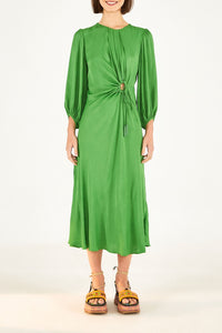 Robe midi Piping - Vert