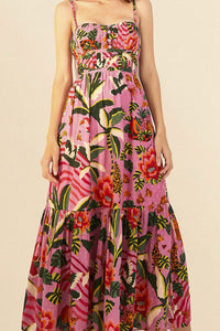 MEDIA OFF LINE_Robe longue Leopard Forest en coton - Rose