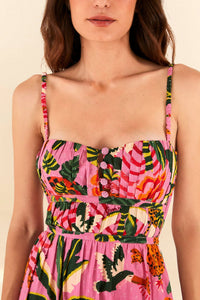 MEDIA OFF LINE_Robe longue Leopard Forest en coton - Rose