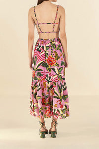 MEDIA OFF LINE_Robe longue Leopard Forest en coton - Rose