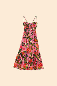 MEDIA OFF LINE_Robe longue Leopard Forest en coton - Rose