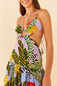 Robe longue Striped Bananas - Multicolore