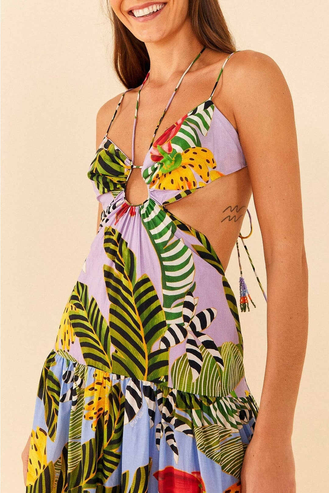 Robe longue Striped Bananas - Multicolore