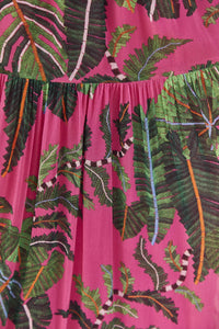 Robe longue Leaves - Rose