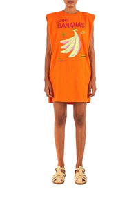 Robe courte Going Bananas façon t-shirt en coton - Orange