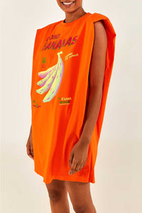 Robe courte Going Bananas façon t-shirt en coton - Orange