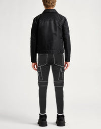 Tapered denim trousers - Black & White
