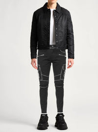 Tapered denim trousers - Black & White