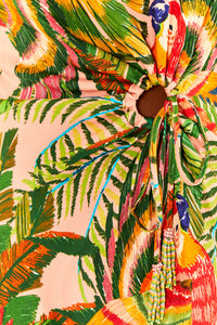Robe midi Macaw Leaves - Multicolore