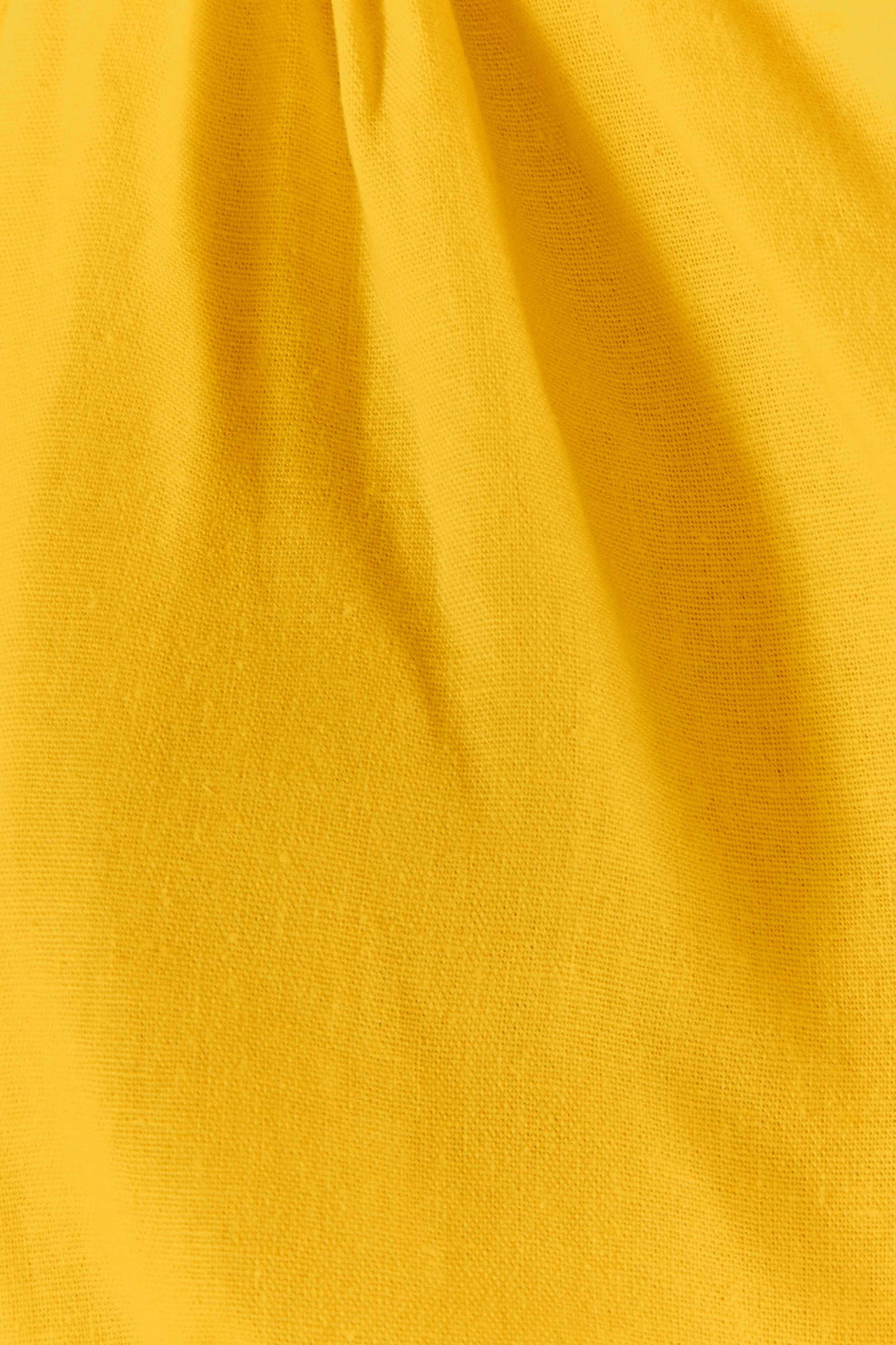 Top court à nœud en lin - Jaune