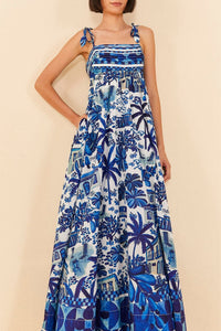 Robe longue Sweet Rio - Bleu