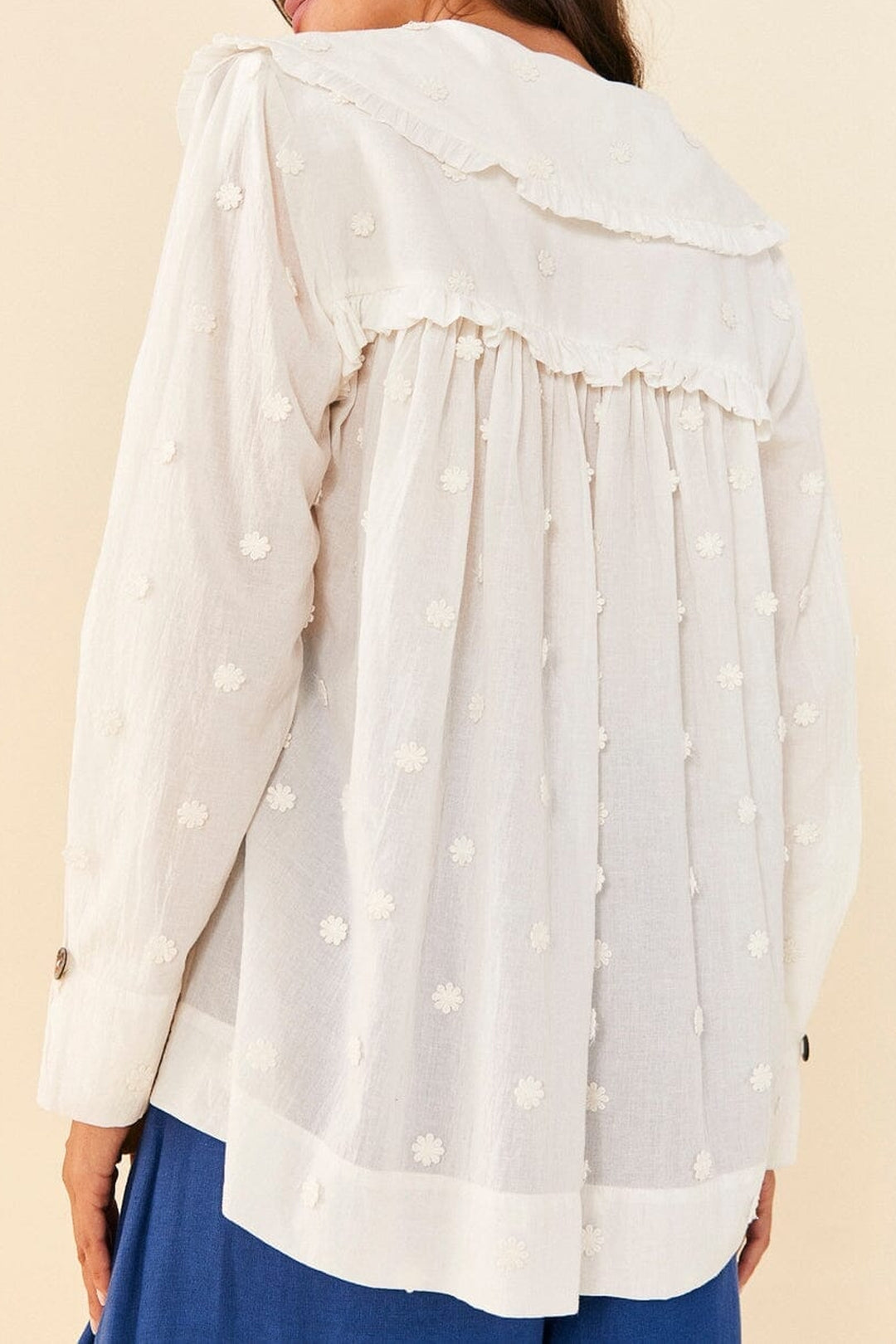 Blouse 3D Flowers - Blanc