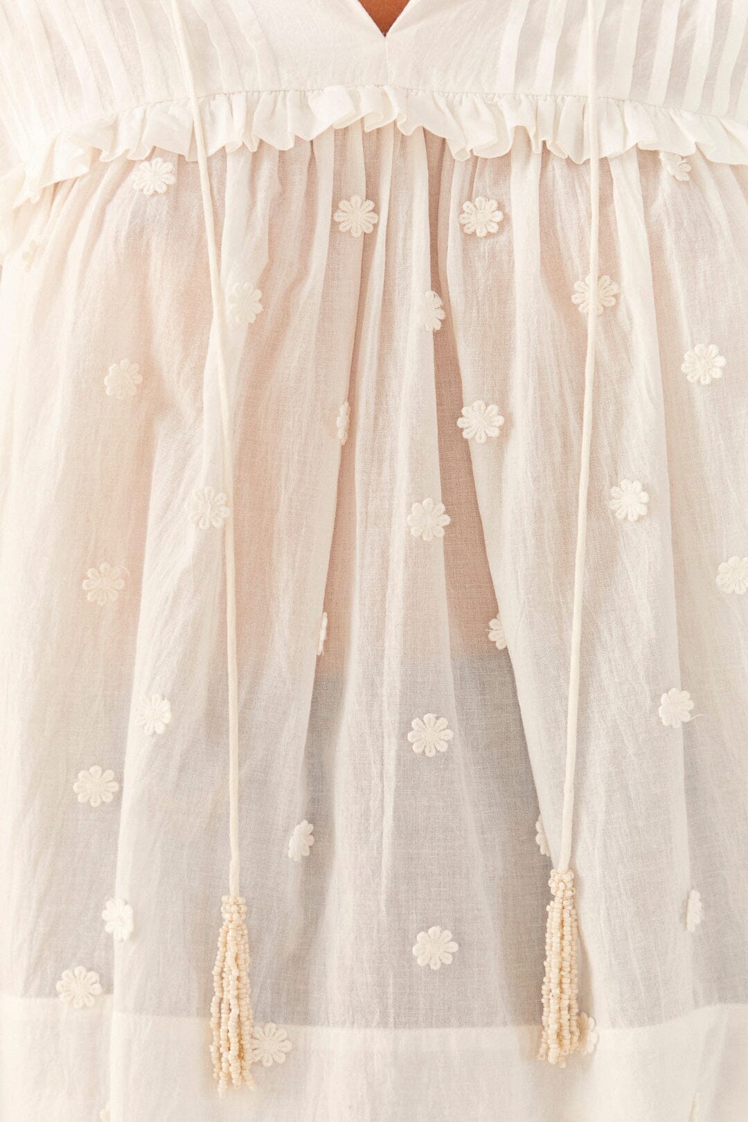 Blouse 3D Flowers - Blanc