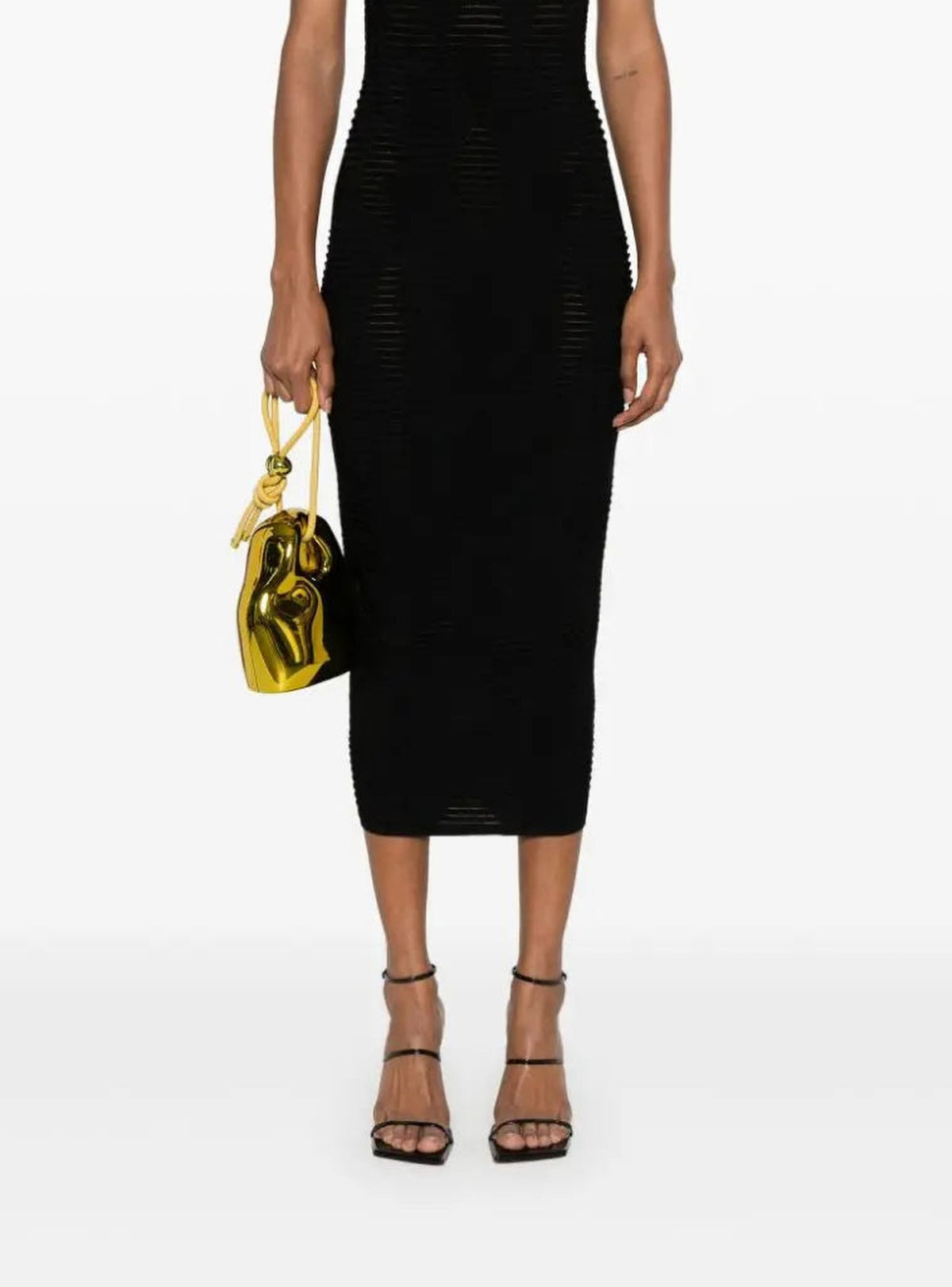 Robe longue en maille - Noir