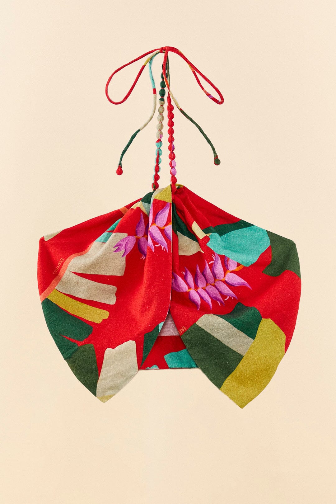 MEDIA OFF LINE_Top court Heliconia en lin - Rouge
