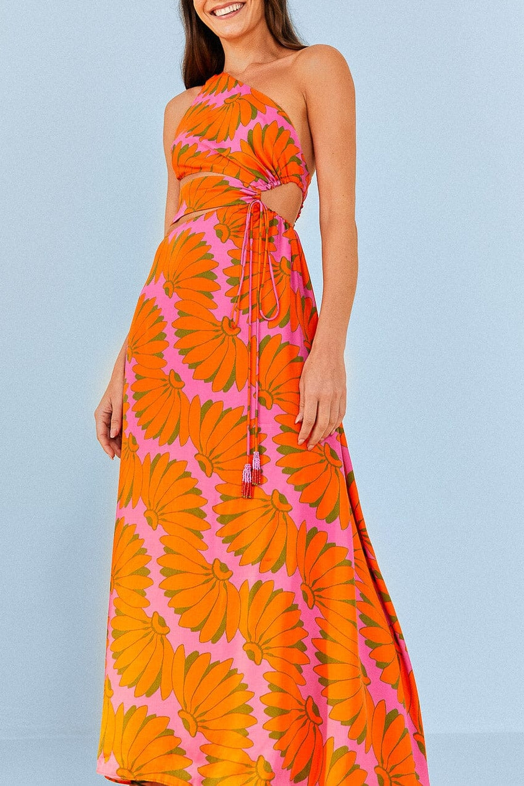 Openwork Copacabana maxi dress - Orange