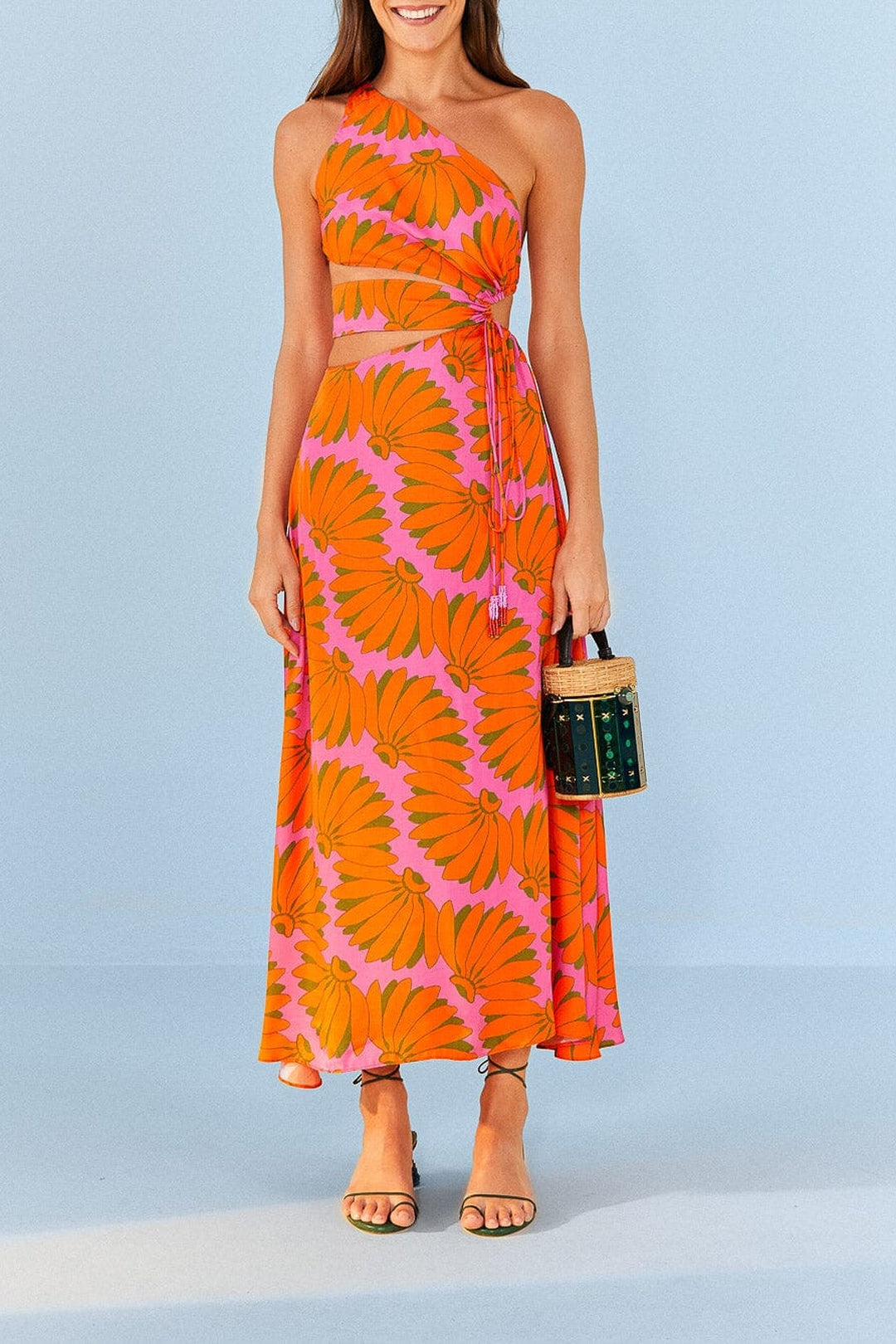 Openwork Copacabana maxi dress - Orange