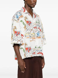 90€ / 25 sold //28 QTY / ST89%   Chemise Casaco oversize imprimé - Capri Cars White