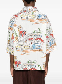 90€ / 25 sold //28 QTY / ST89%   Chemise Casaco oversize imprimé - Capri Cars White