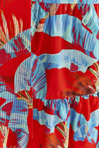 Robe midi Sweet Jungle en coton - Rouge