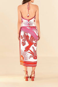 Jupe midi Tropical Dream - Rose