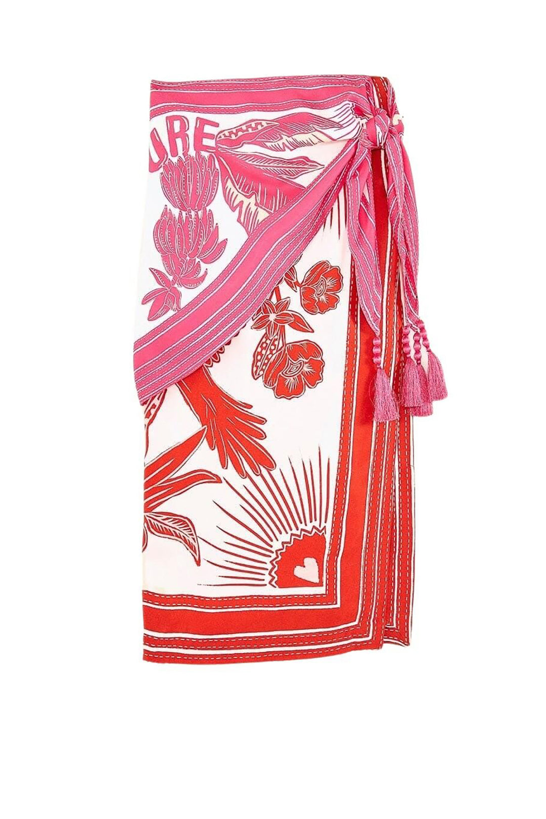 Jupe midi Tropical Dream - Rose