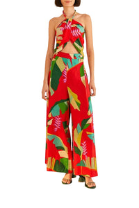 Pantalon Heliconia en lin - Rouge