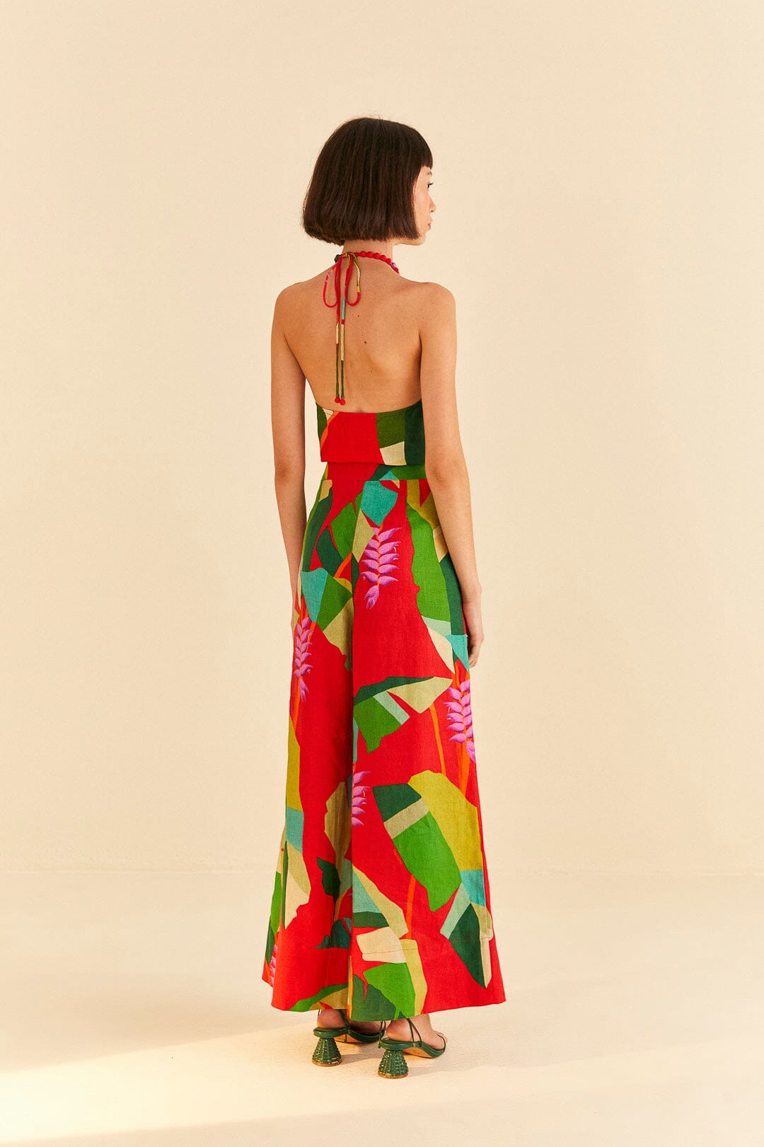 MEDIA OFF LINE_Pantalon Heliconia en lin - Rouge