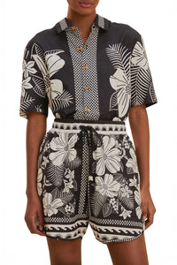 MEDIA OFF LINE_Short Macaw Elegance en lin - Noir