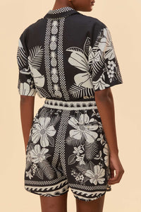 MEDIA OFF LINE_Short Macaw Elegance en lin - Noir