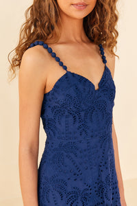 Richilier Palm Tree midi dress - Blue