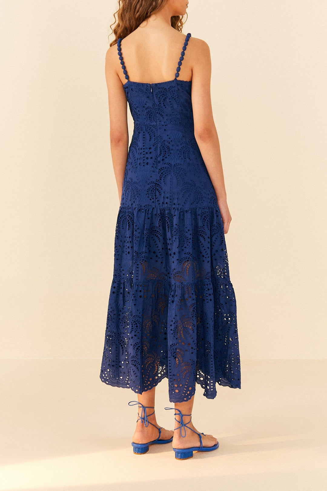 Richilier Palm Tree midi dress - Blue
