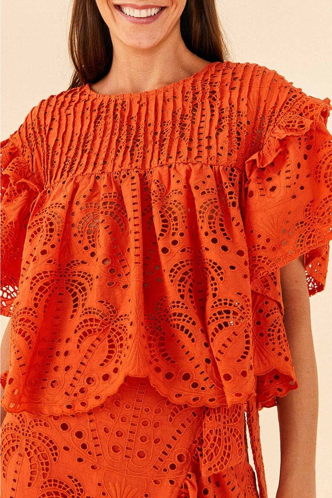 MEDIA OFF LINE_Blouse Orange palm tree richilier - Orange