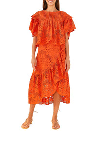 MEDIA OFF LINE_Blouse Orange palm tree richilier - Orange