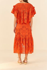 MEDIA OFF LINE_Blouse Orange palm tree richilier - Orange