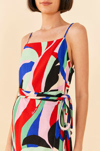 MEDIA OFF LINE_Robe mini Colorful Monstera en lin - Rose