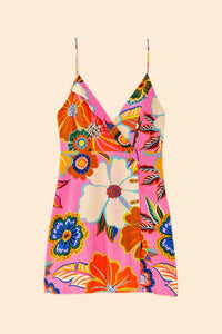 MEDIA OFF LINE_Robe courte Jardin Complet en lin - Rose