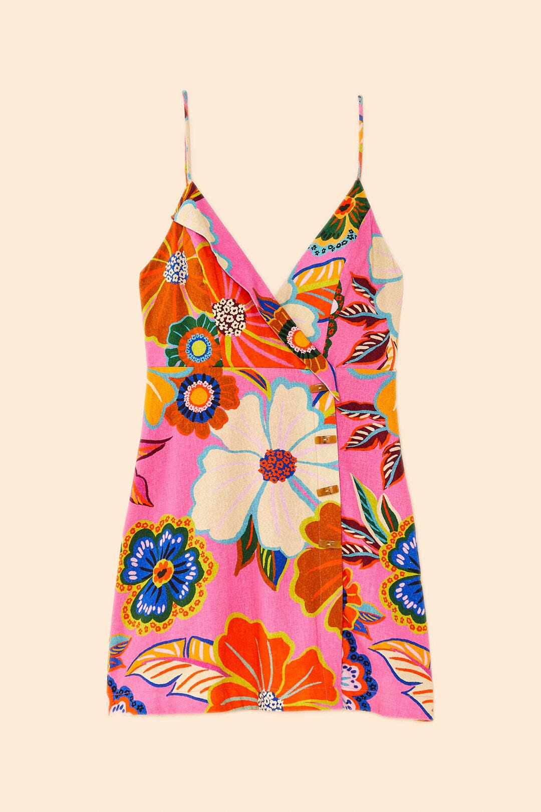 MEDIA OFF LINE_Robe courte Jardin Complet en lin - Rose