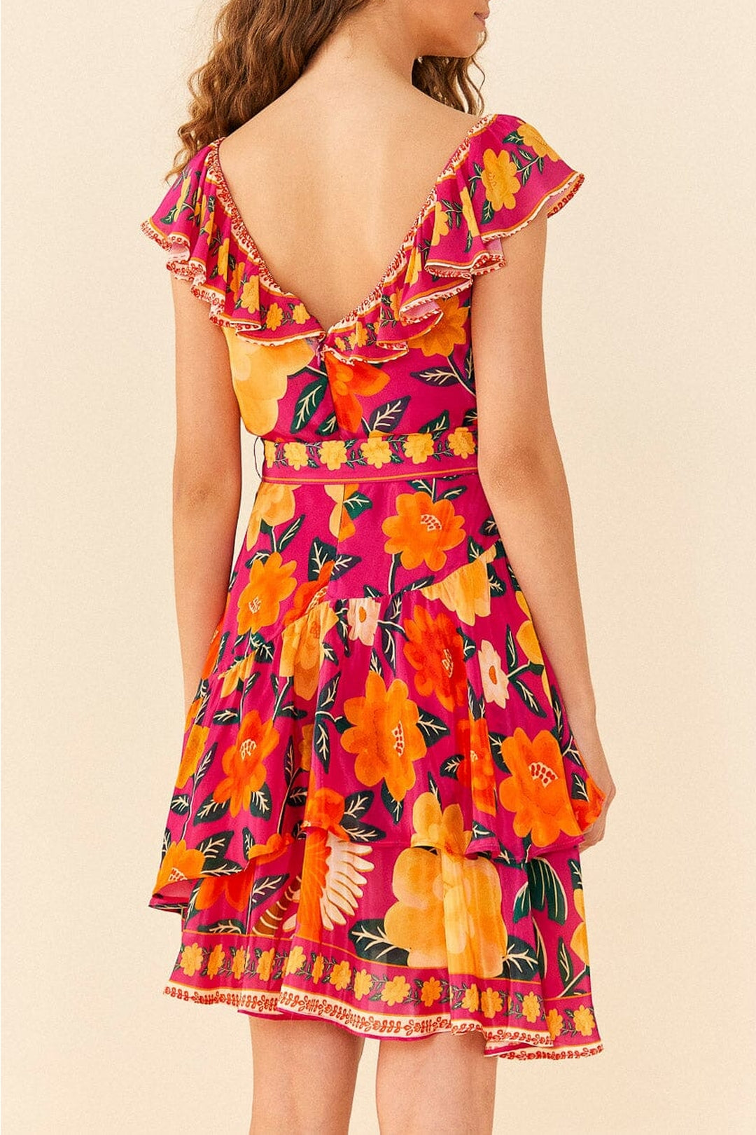 MEDIA OFF LINE_Robe courte Flowers Tapestry - Pink
