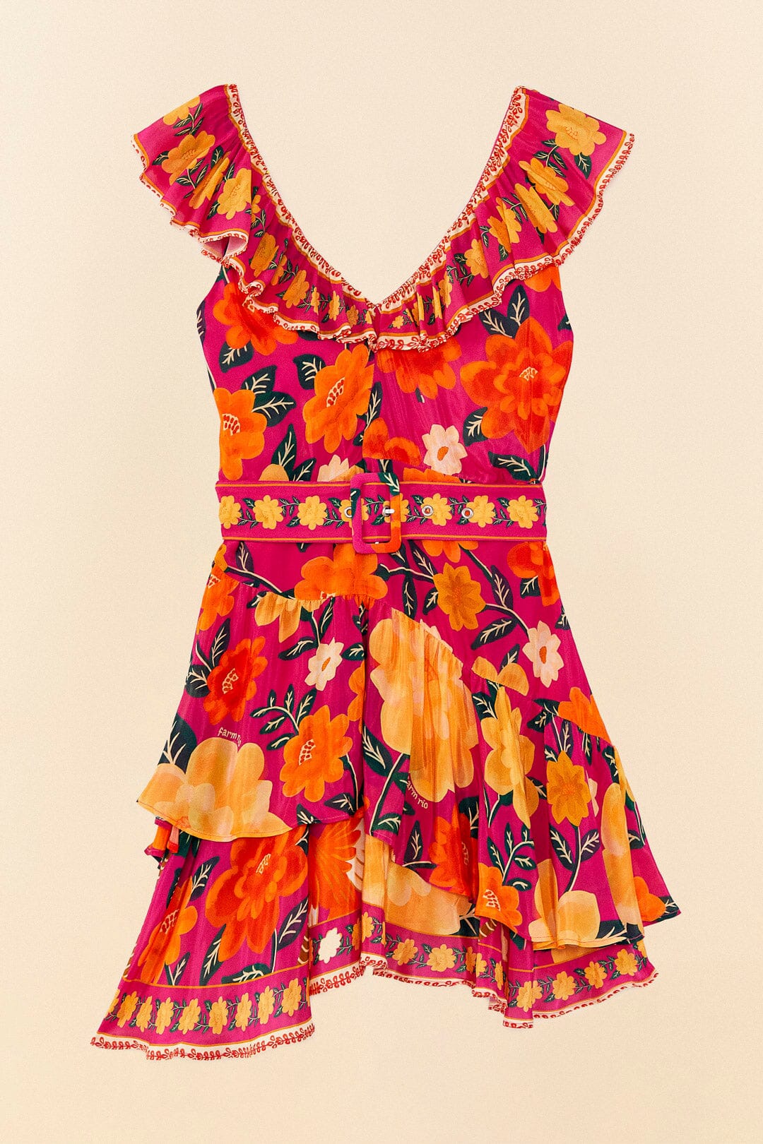 MEDIA OFF LINE_Robe courte Flowers Tapestry - Pink