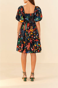 MEDIA OFF LINE_Robe courte Zodiac en coton - Multicolore