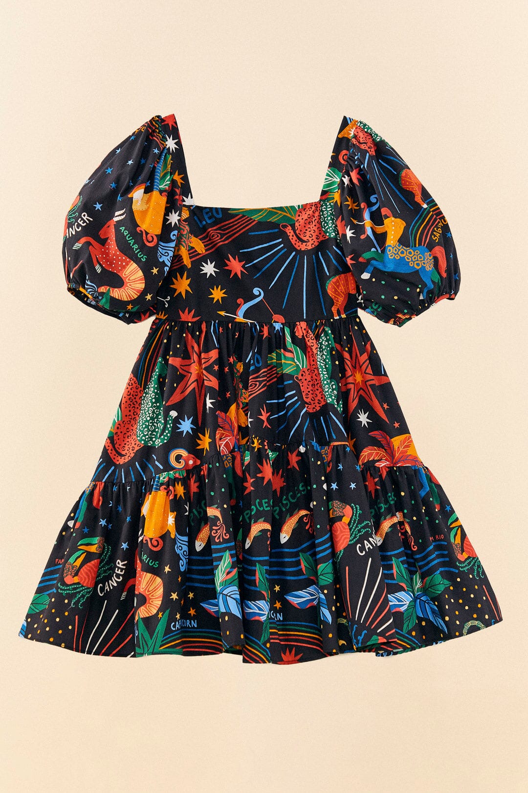 MEDIA OFF LINE_Robe courte Zodiac en coton - Multicolore