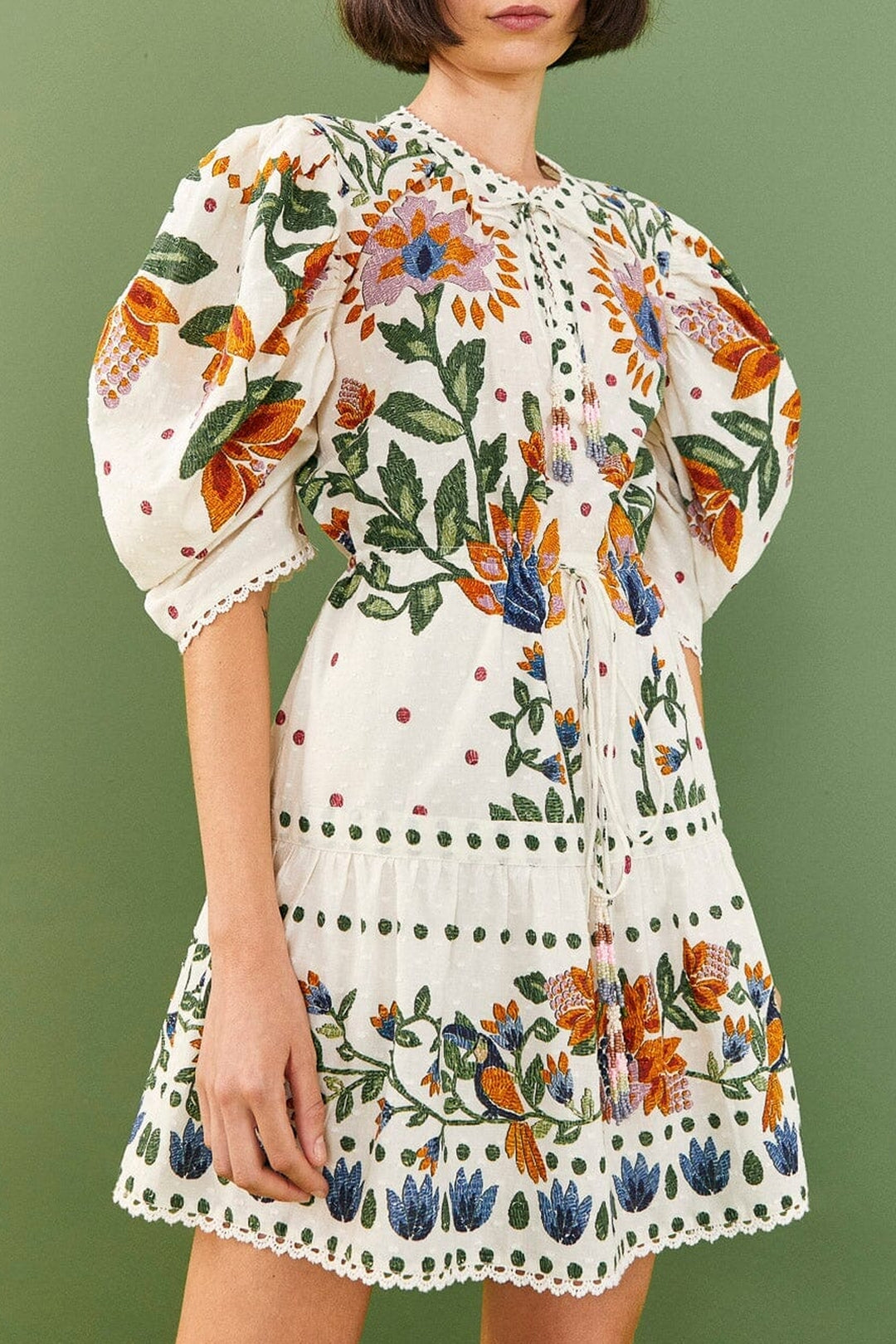 Robe courte Summer Garden - Blanc