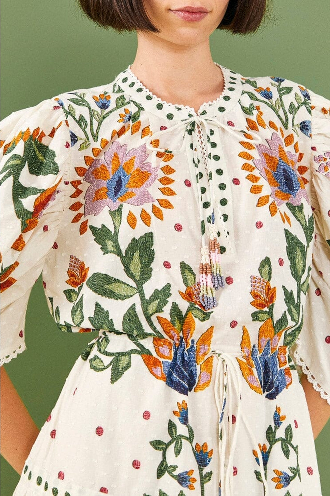 Robe courte Summer Garden - Blanc