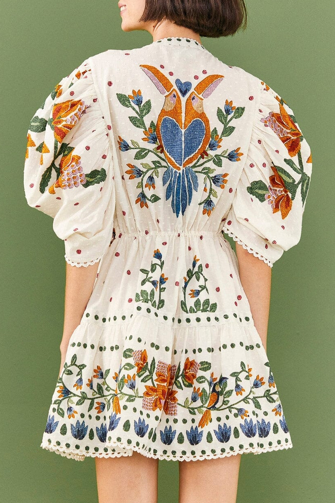 Robe courte Summer Garden - Blanc
