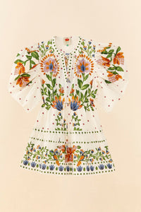 Robe courte Summer Garden - Blanc