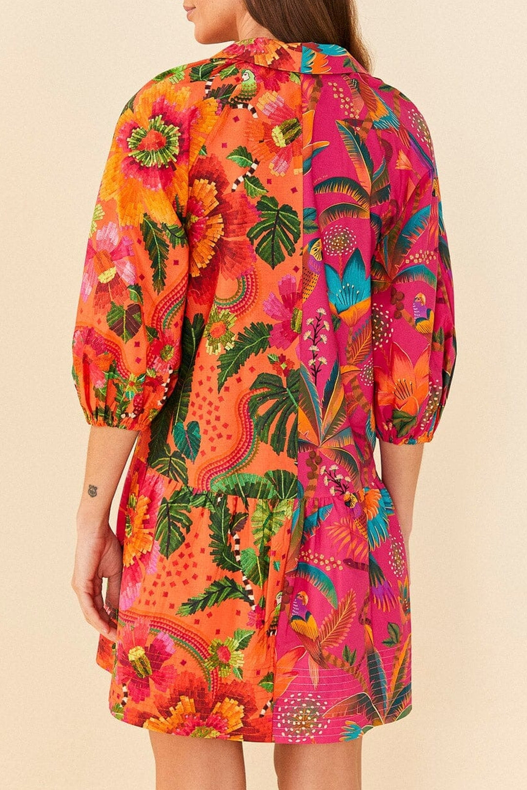 MEDIA OFF LINE_Robe mini Mixed Warm Prints - Multicolore