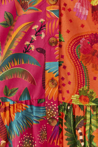 MEDIA OFF LINE_Robe mini Mixed Warm Prints - Multicolore